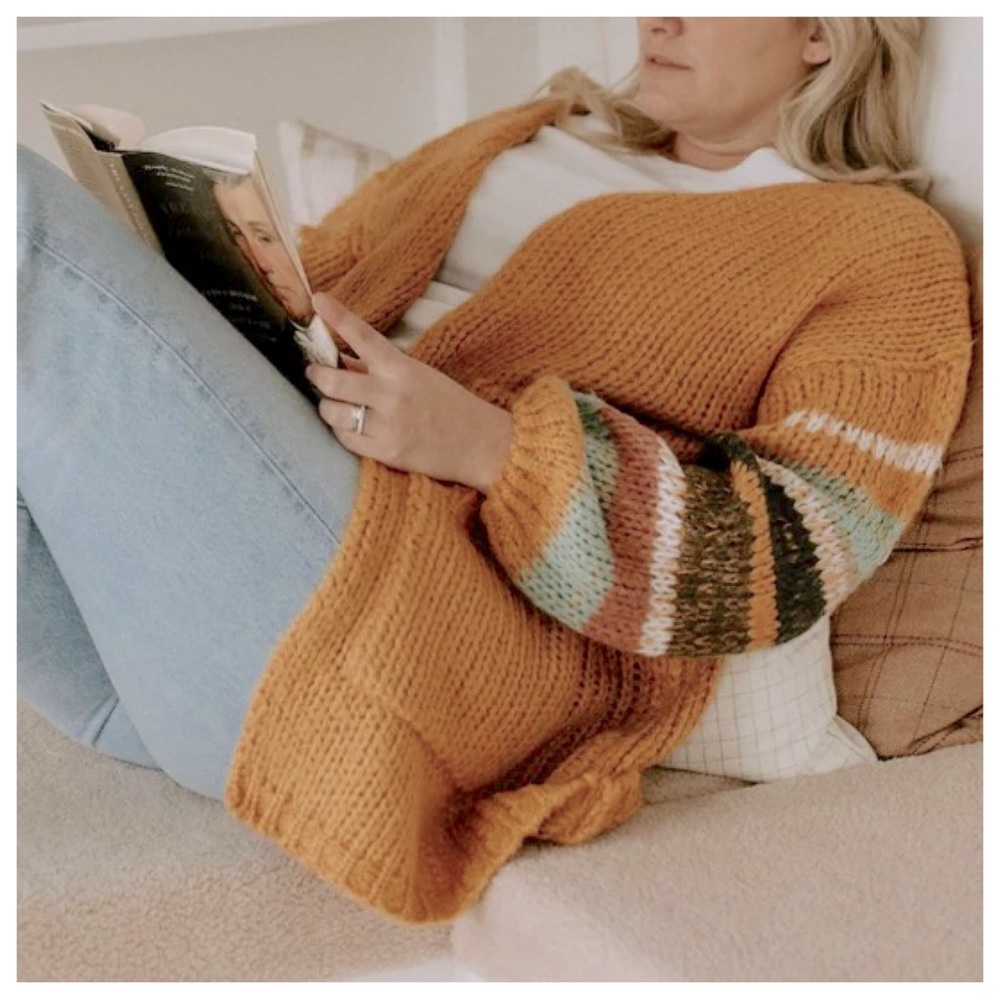 40 Boho Long Body Knit Open Cardigan - Picture 2 of 3
